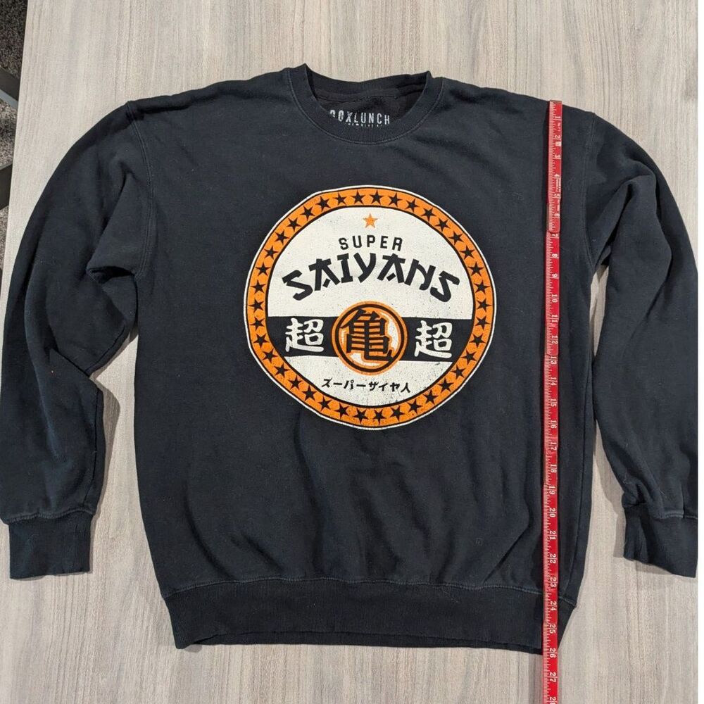 BoxLunch Dragon Ball Z Super Saiyans Crewneck Sweatshirt Black Kame Kanji Size M